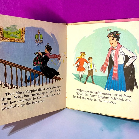 WALT DISNEY’S VTG 1964 MARY POPPINS COLLECTIBLE HARDCOVER BOOK WHITMAN #2450 - Picture 6 of 16